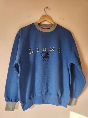 Vintage Detroit Lions NFL Crewneck Sweatshirt Medium VF Imagewear Blue Size M